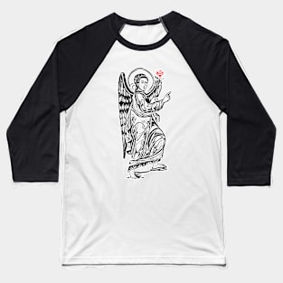 Gabriel With Rose Archangel Design Baseball T-Shirt